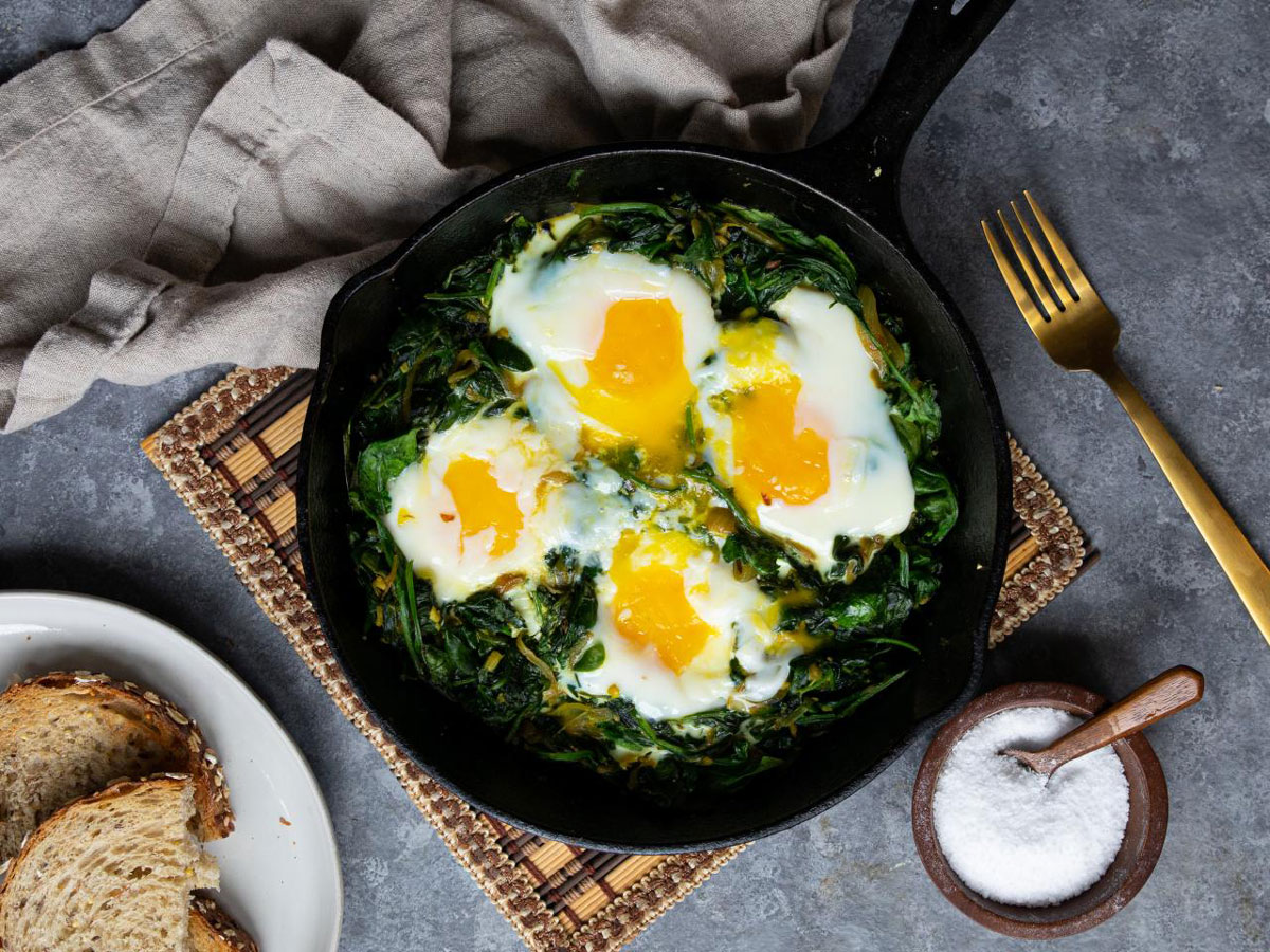 Nargesi or Persian spinach and eggs