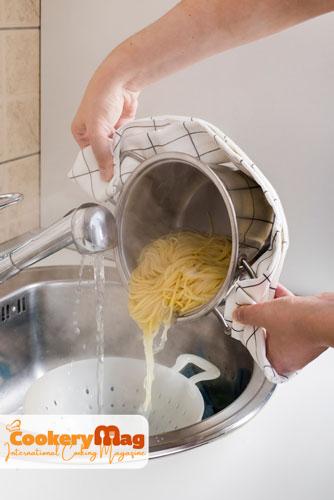 soaking cooked spaghetti kitchen sink