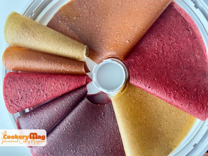 Fruit leather in desired dish