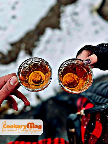 Hot tea in cold days of winter