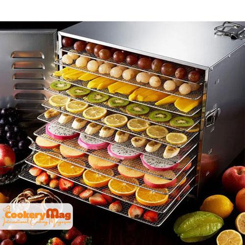 drying the fruit with a fruit dryer