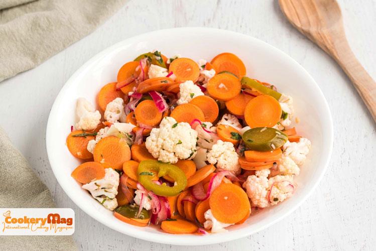 pickled carrots and cauliflower