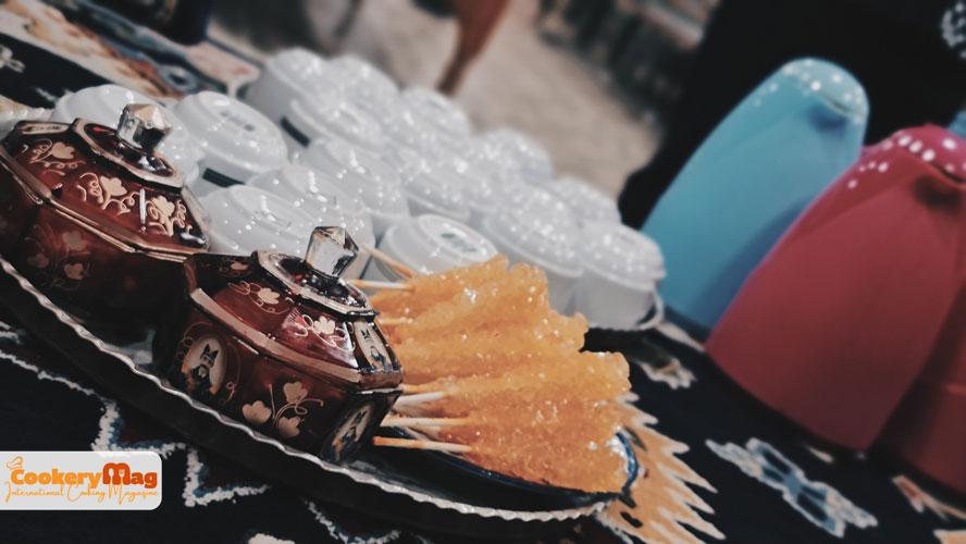 tea tray with rock candy