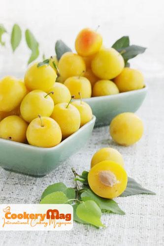 yellow plums fresh fragrant