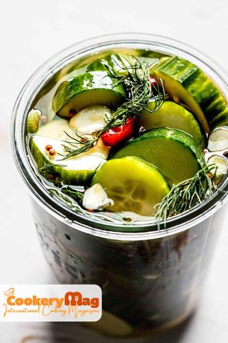 quick pickled cucumbers scaled